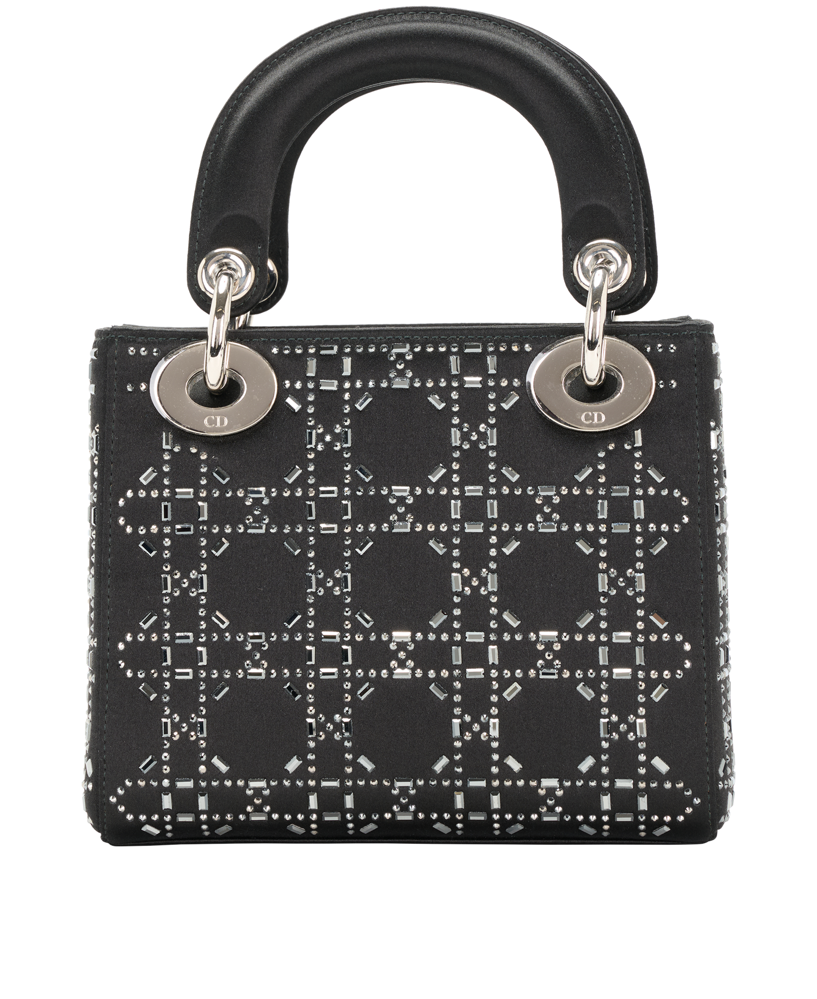 Embellished Mini Lady Dior, &pound;2,800, Handbags, Black, Satin, Back view